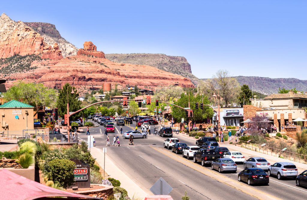 Downtown street in Sedona, Arizon