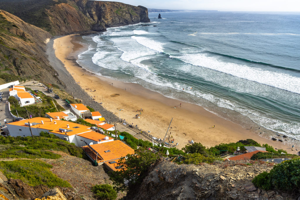 Arrifana beach one of the best surfer beach of Costa Vicentina, Algarve