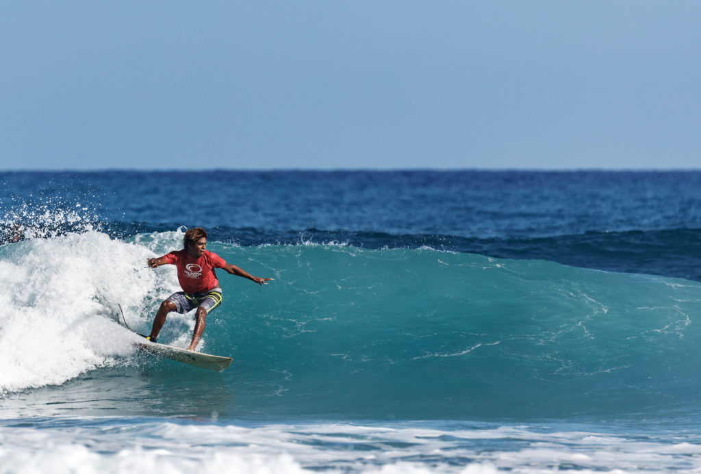 Surfing a nice wave in the Dominican Republic