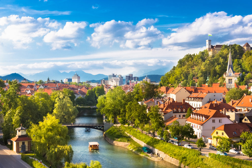 Panorama of Ljubljana, Slovenia, Europe.