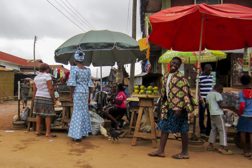 Commerce in the street in Lagos, Nigeria