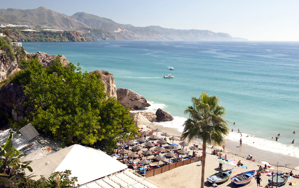 Nerja Beach Looking North, Malaga Province, Andalusia, Spain