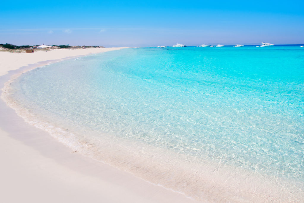 White sand and turquoise waters of Illetes Formentera