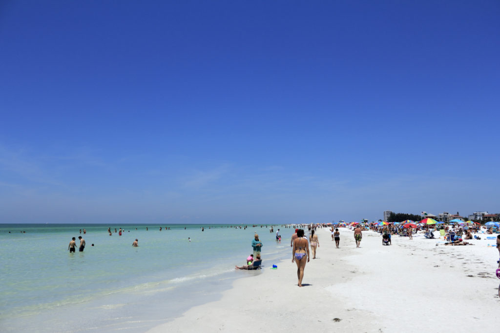 Beautiful white quartz sand Siesta Beach