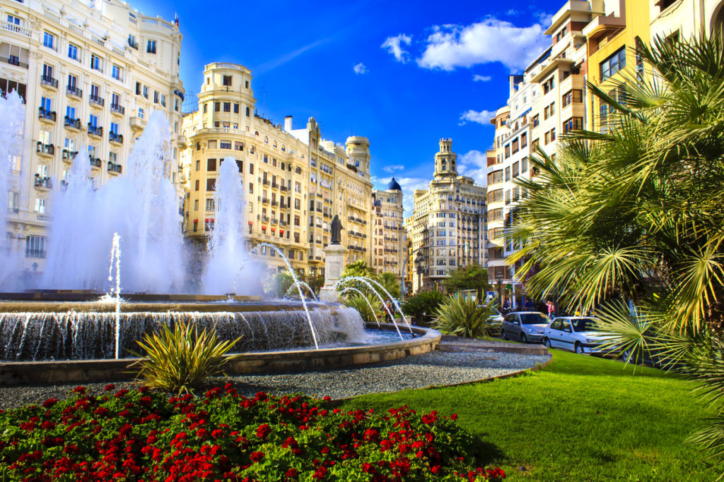 Main city square of Valencia, The Plaza del Ayuntamiento