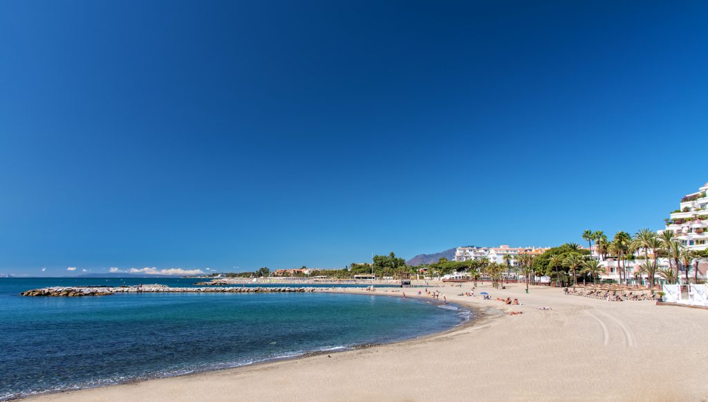Marbella beach and breakwater
