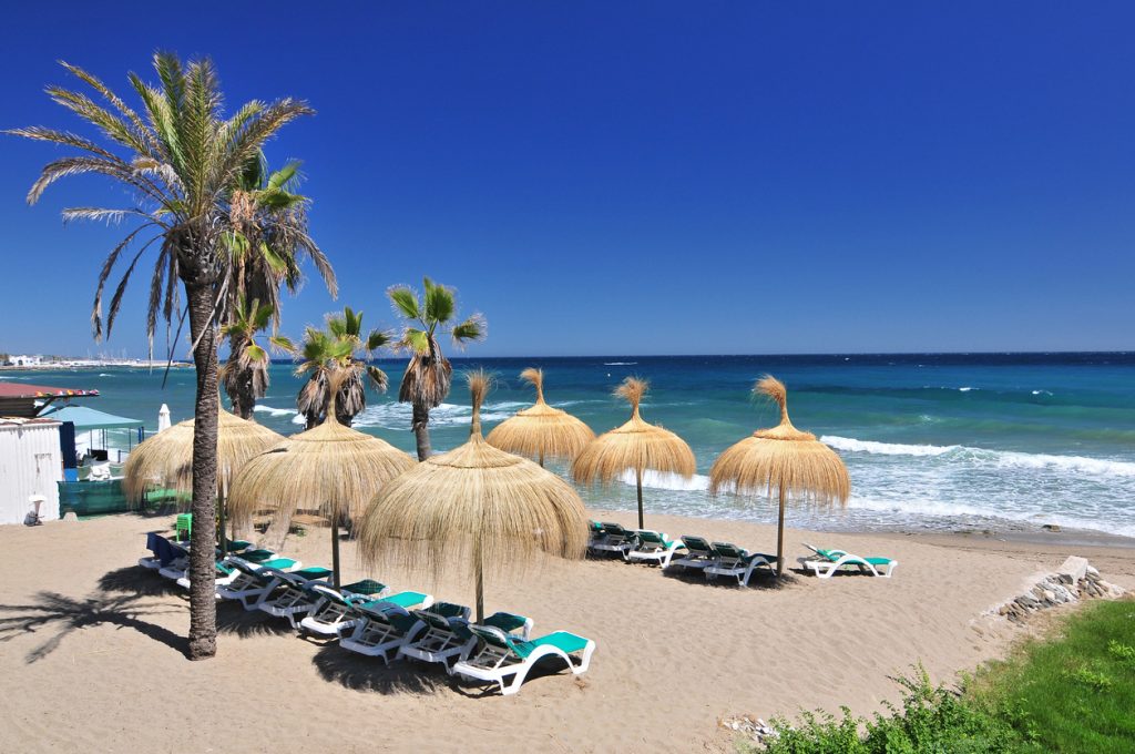 One of the beaches in Marbella