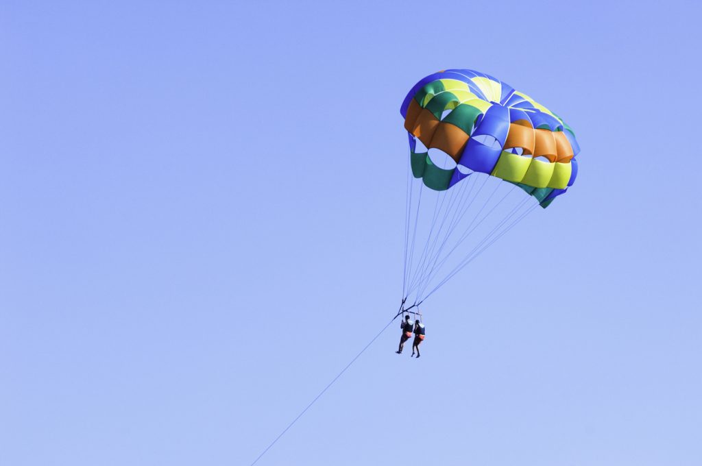 Parasailing in Marbella, Malaga, Spain