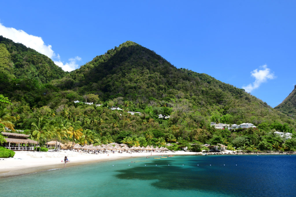 Pitons bay in Saint Lucia