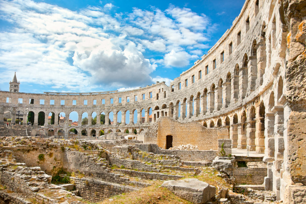 Roman amphitheatre in Pula, Croatia.