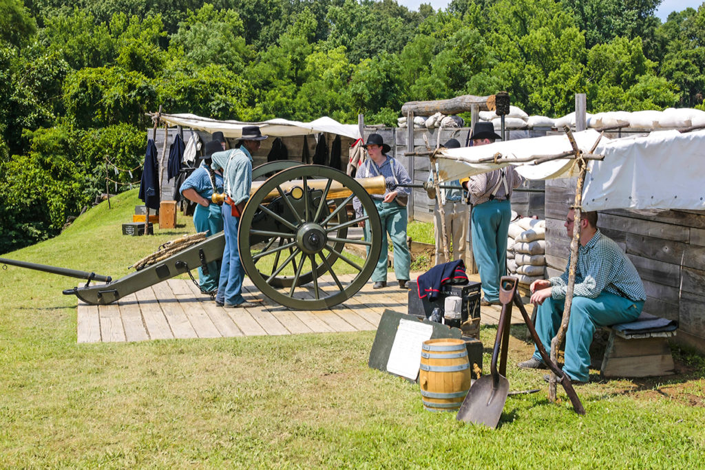 US Civil War Artillery reenactment in Vicksburg Mississippi