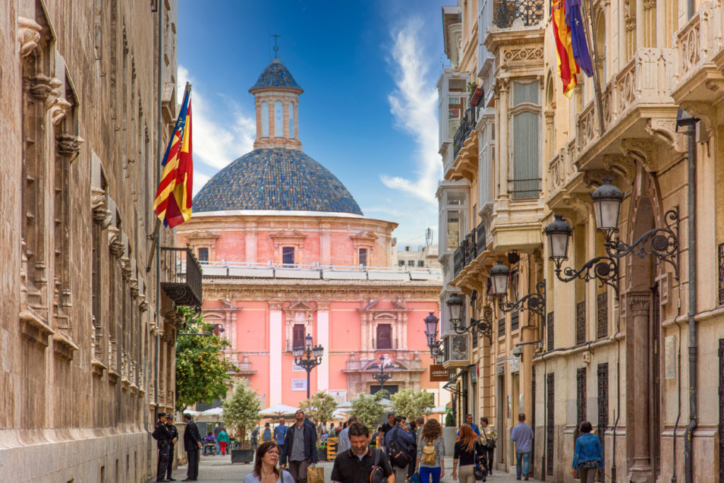 Valencia streets in historic city center