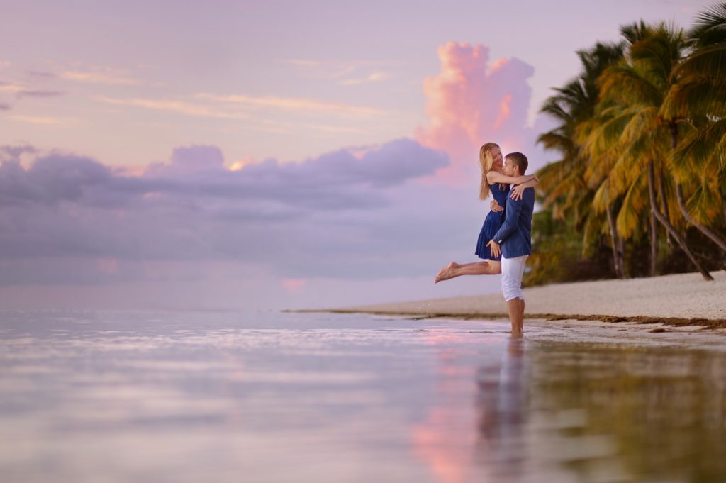 Beautiful romantic couple in Mauritius