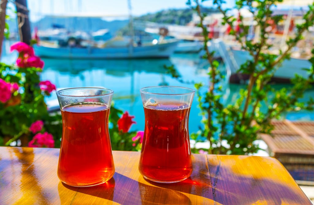 Morning tea on the coast of Kekova, Turkey