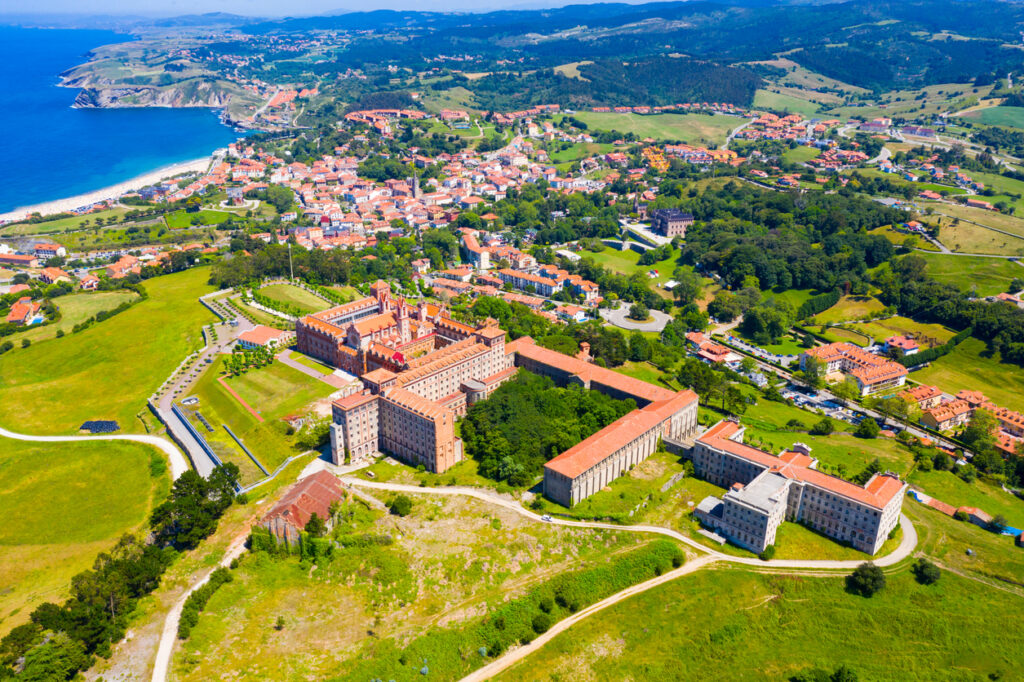 Aerial view of Comillas village, Spain