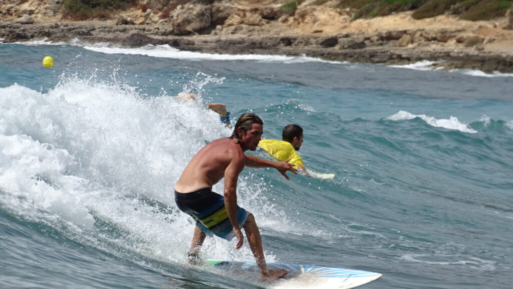 Riding in Board shorts in Majorca