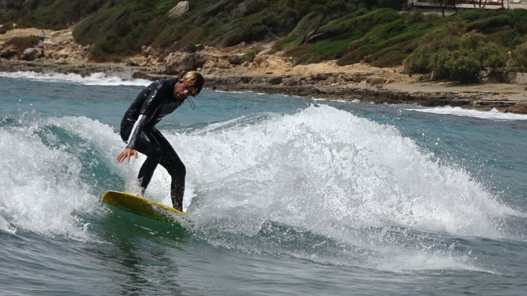 Enjoying Surfing in Canyamel Majorca