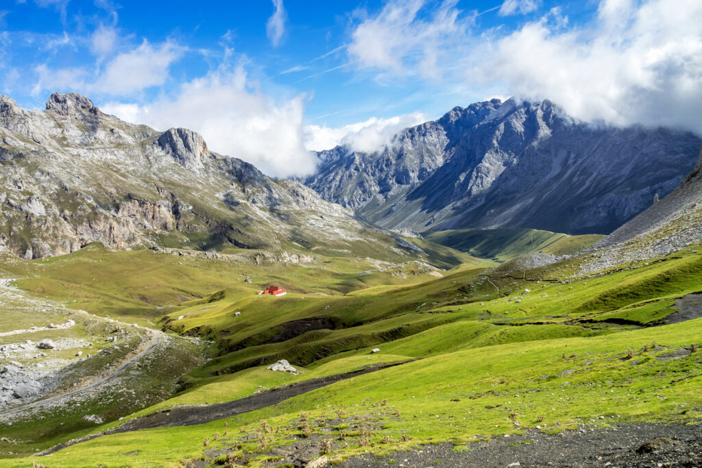 Fuente De in the in mountains of Picos de Europa, Cantabria, Spain