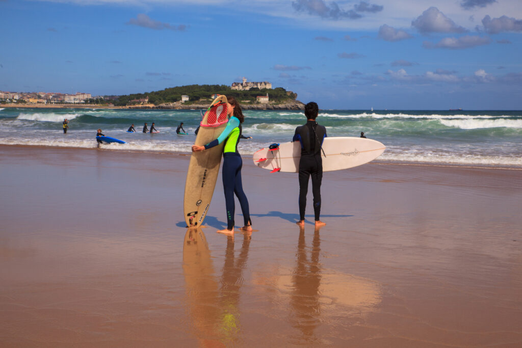 Surfers at Santander