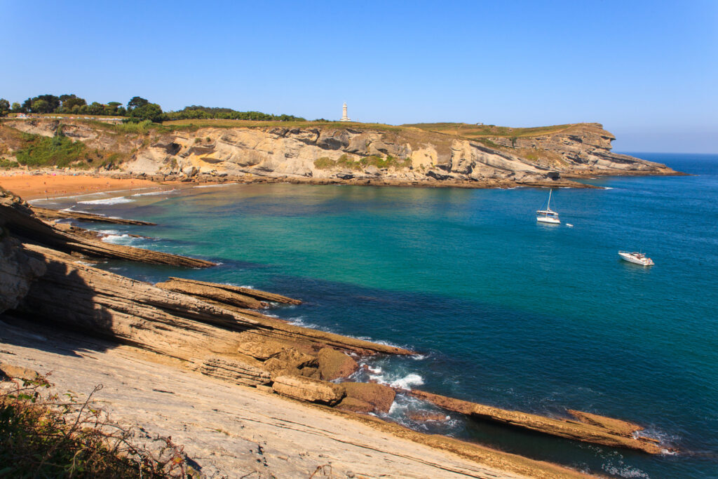 View of the cliff of the Santander coast