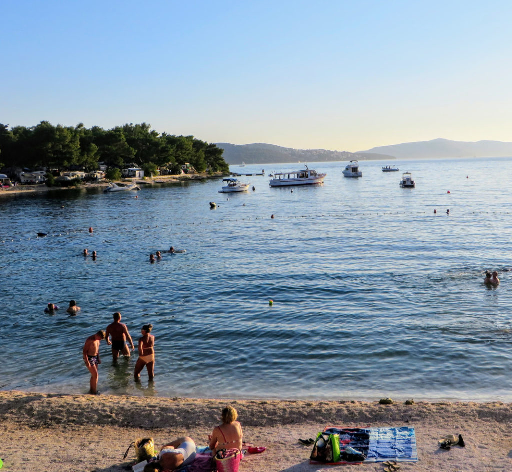 A beautiful amazing view of Okrug Gornji beach on Otok Ciovo or Ciovo island beside Trogir