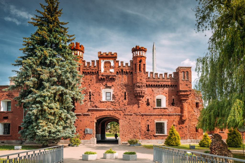 Brest, Belarus. Outside Outdoor Facade Of The Kholm Gate Gates Of The Brest Fortress