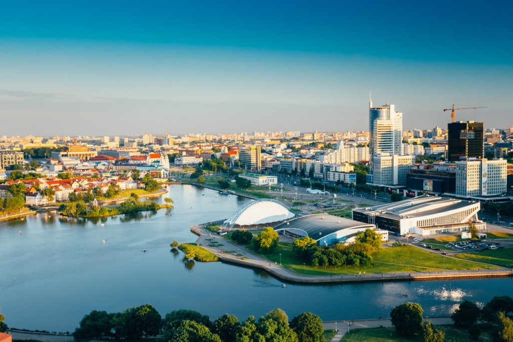 Cityscape of Minsk, Belarus.