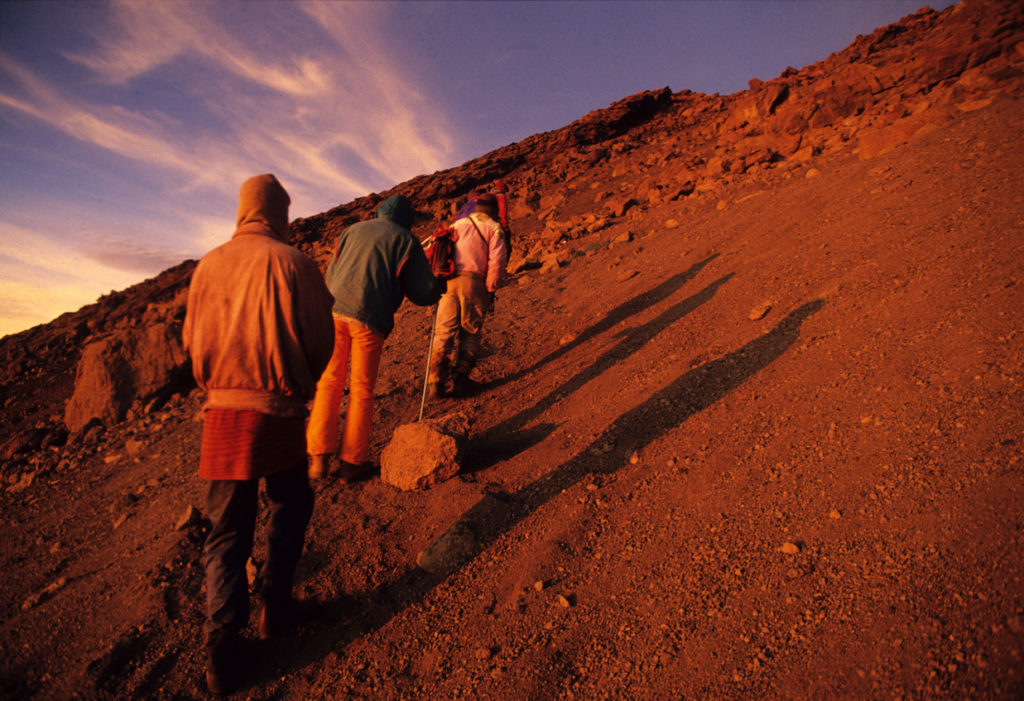 Climbing Mt. Kilimanjaro, almost reaching Gillman's Point, Tanzania