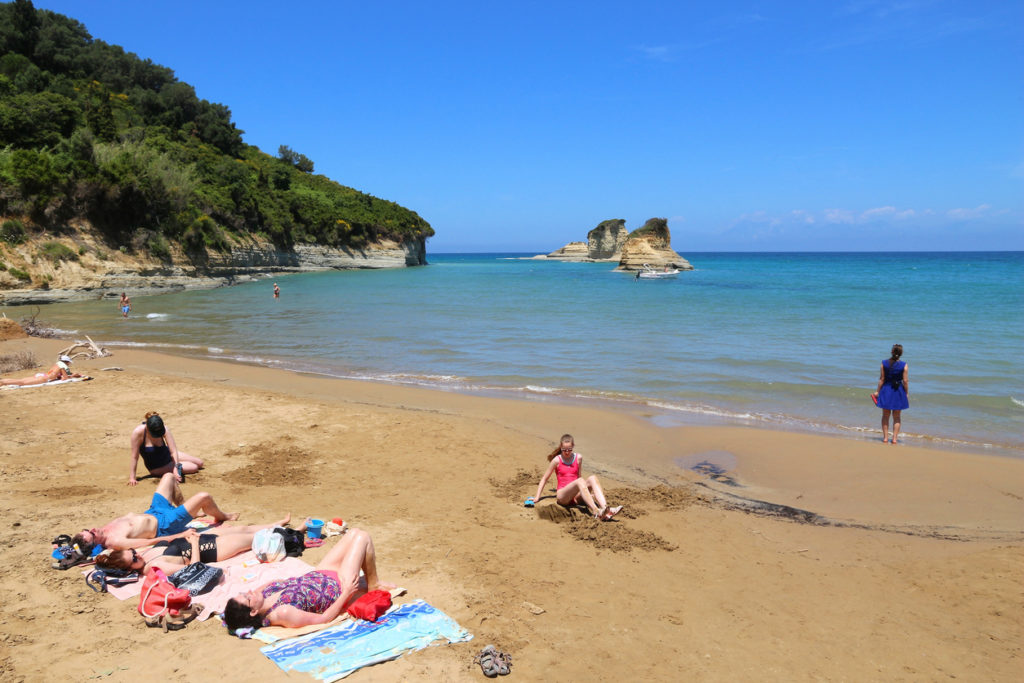 enjoy the beach in Sidari, Corfu