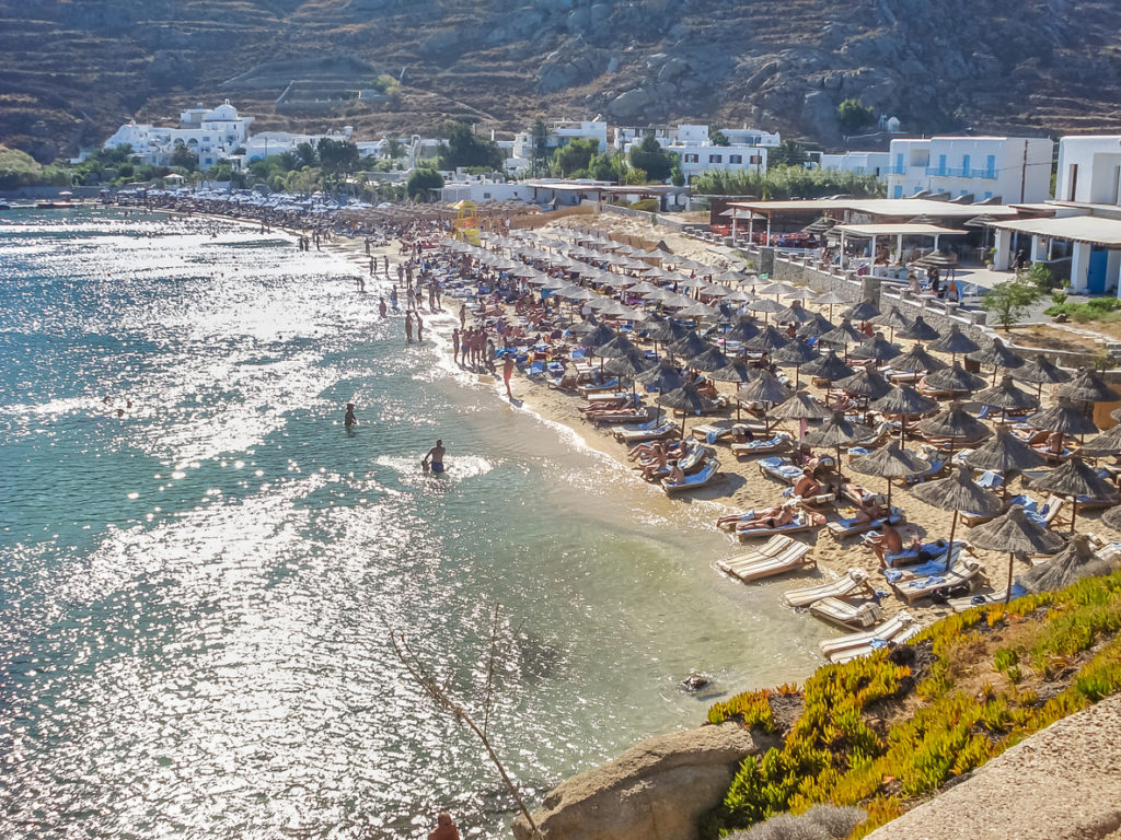 Paradise Beach in Mykonos