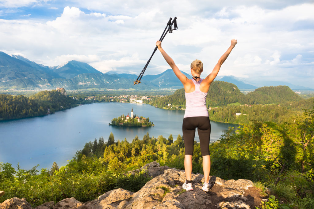 Trekking around Bled Lake in Julian Alps, Slovenia