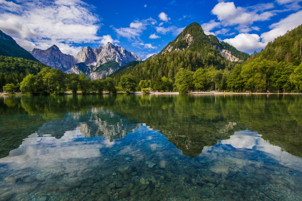 Wonderful alpine lake of Jasna in Kranjska Gora