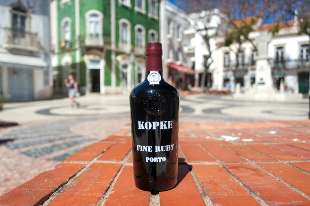 Fine ruby porto wine of popular Kopke winery