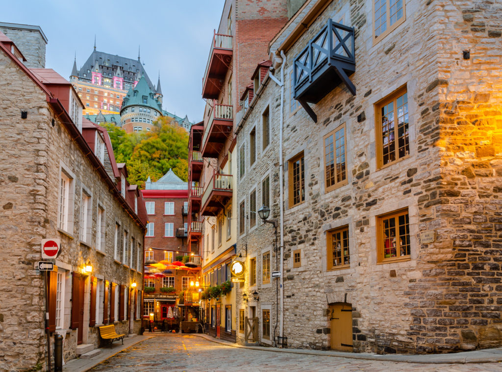 Little street of Rue du Petit-Champlain in Old Quebec city