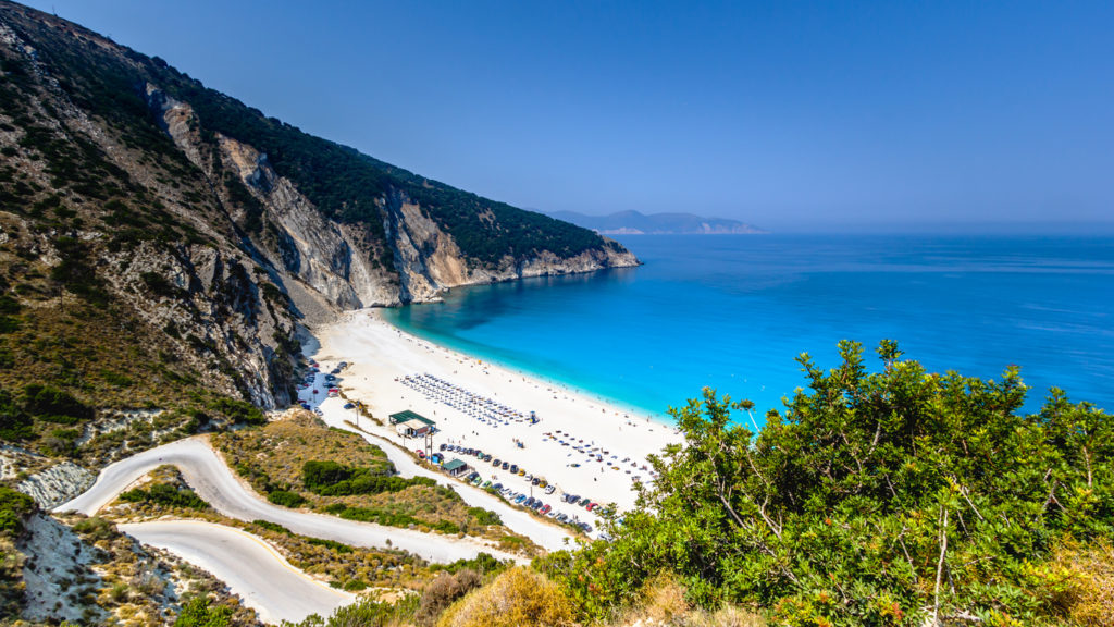 Panoramic view of Myrtos Beach, Kefalonia