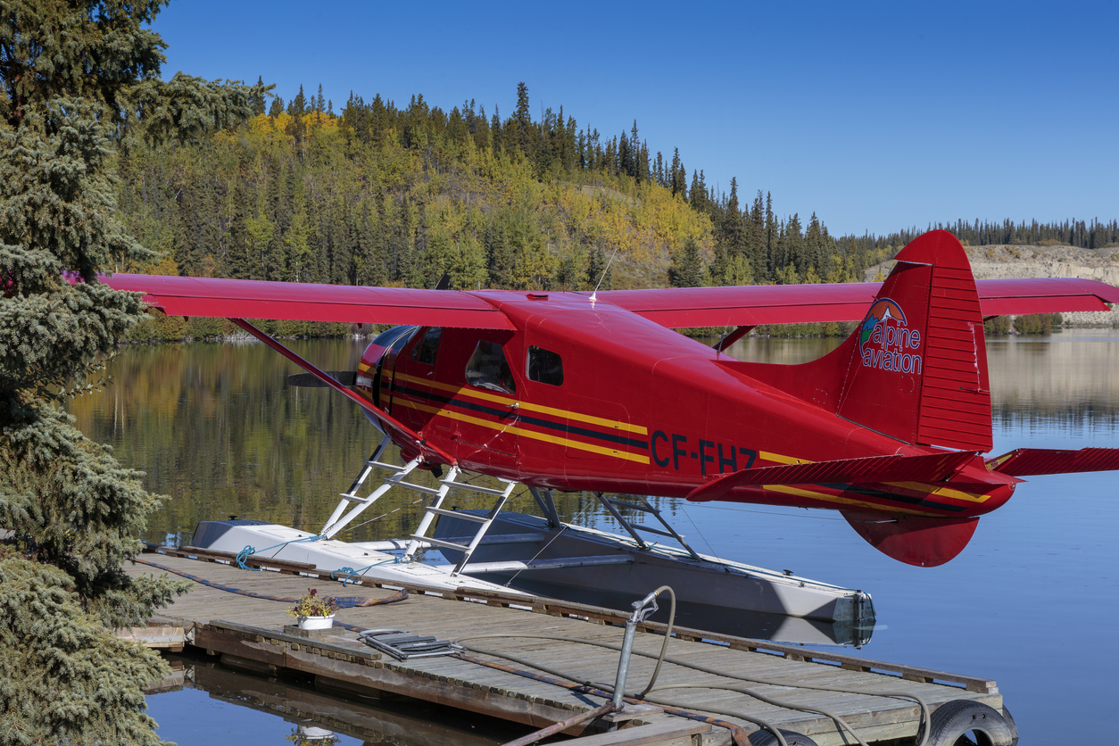 Seaplane on the yukon river near Whitehorse