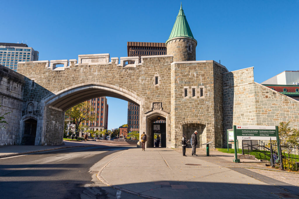 St John gate is part of the Ramparts of Quebec City.