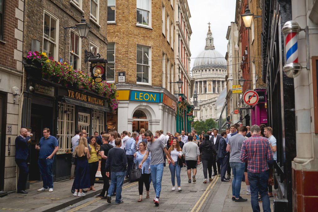 Watling Street in the hearth of the City of London