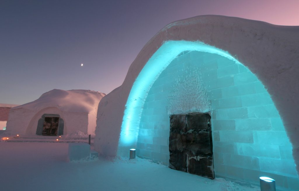 Icehotel Entrance with Ice Church