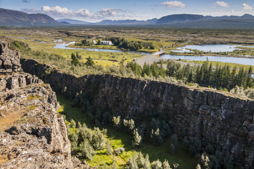 Thingvellir valley - Iceland. The seam between the Eurasian and North American tectonic plates.