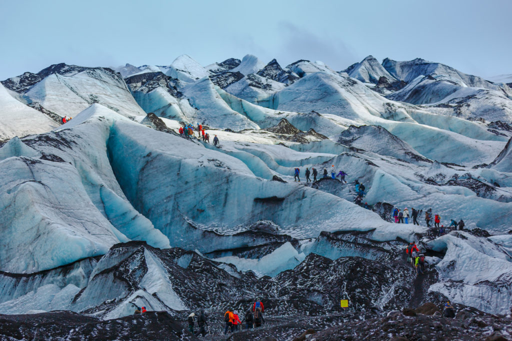 Walking on glacier at Solheimajokull