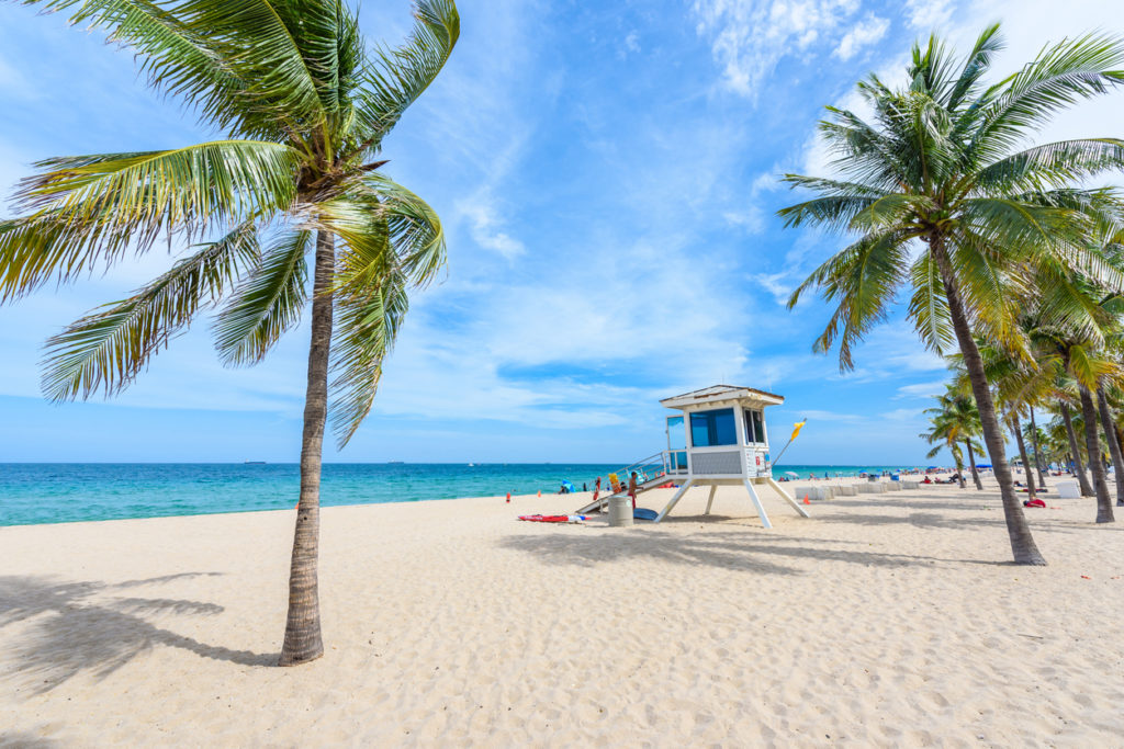 Paradise beach at Fort Lauderdale in Florida