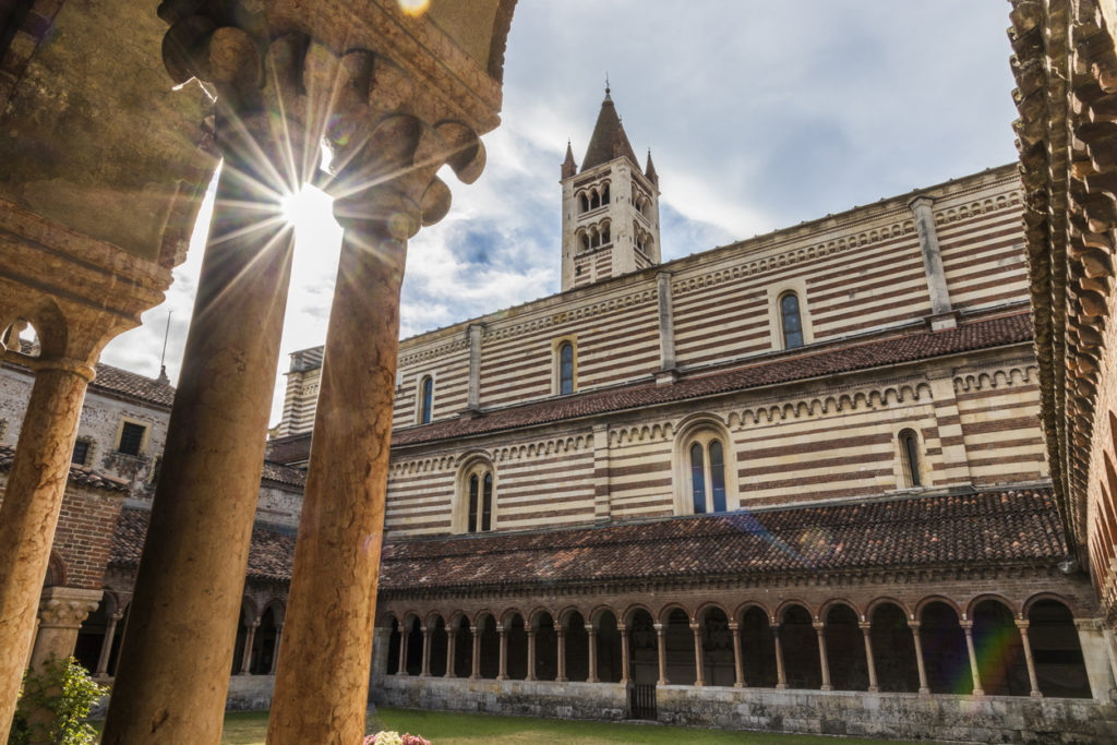 The cloister of the Basilica di San Zeno Maggiore in Verona