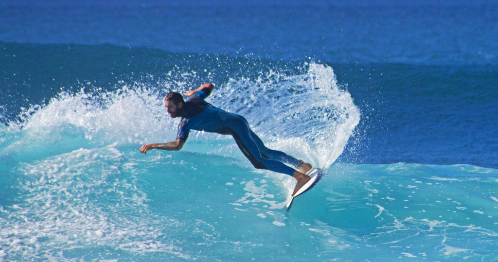 Cut Back move while Surfing in Playa De Las Americas