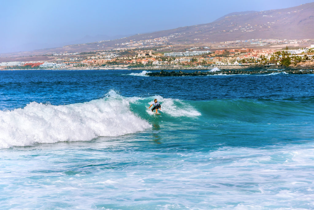 Surfing in Costa Adeje on Tenerife