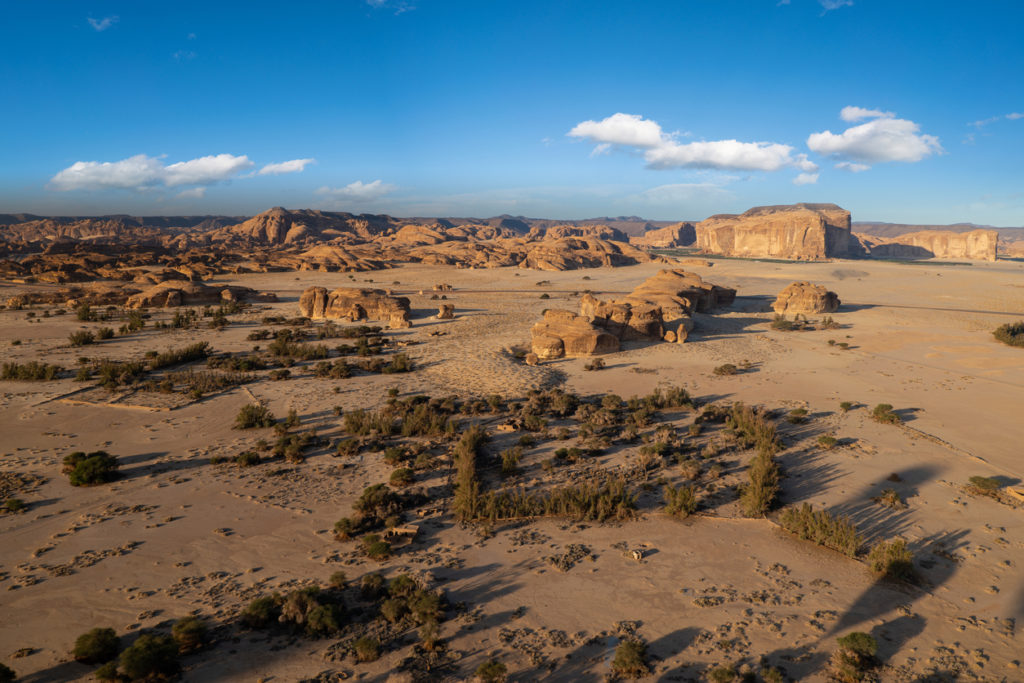 Mada'in Saleh Ancient heritage site from the air