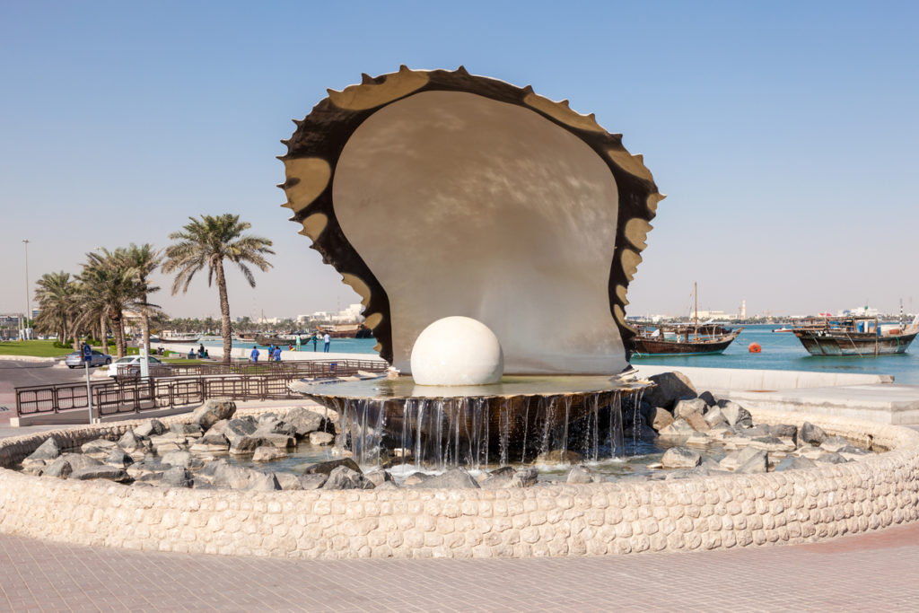 Pearl fountain in Doha, Qatar
