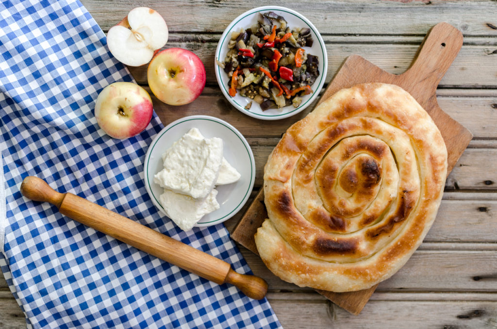 Burek with mixed fruit and cheese