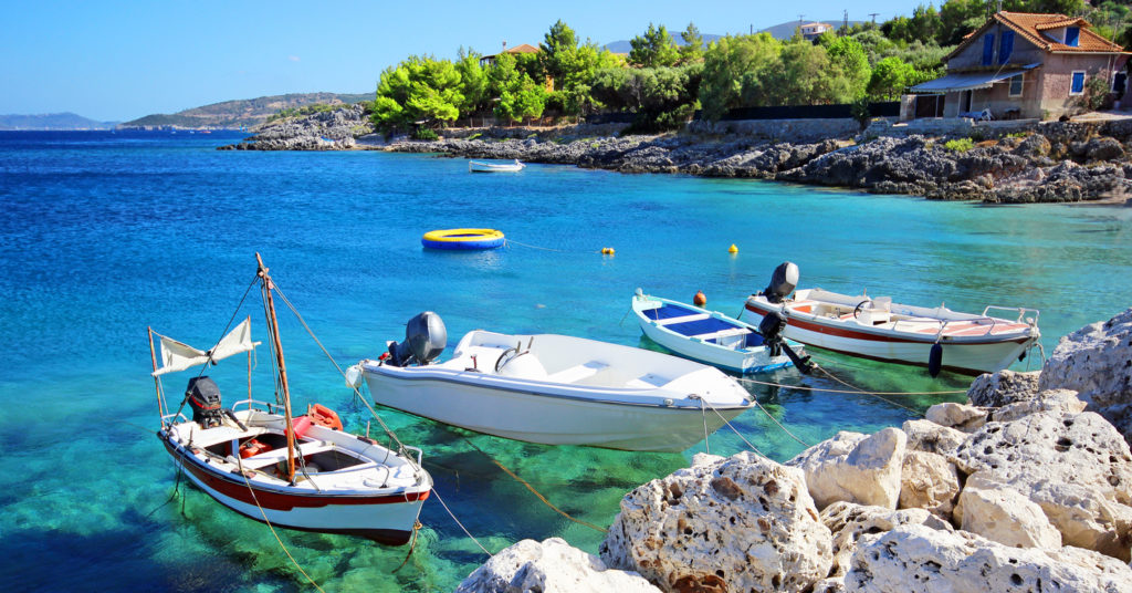 Fishing boats at the coast of Zakynthos