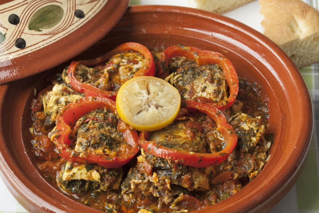 Moroccan fish tagine with chermoula